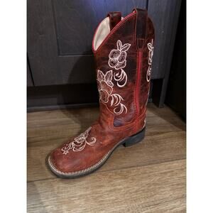 SHYANNE GIRLS' LITTLE LASY FLORAL EMBROIDERED WESTERN BOOTS BROAD SQUARE TOE 3d